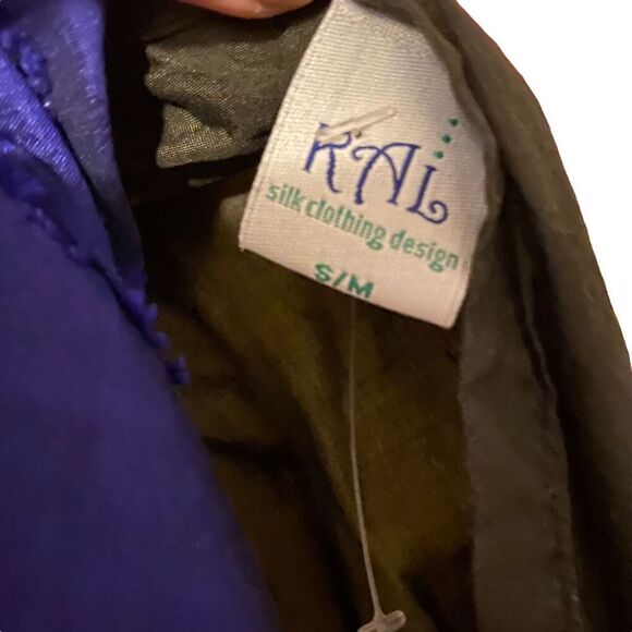 Silk Strapless Tiered Dress Purple/Eggplant Iridescent Size S/M - Picture 9 of 16